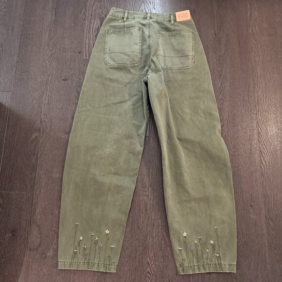 Scotch & Soda The Pip Utility Chino Military Green with flower embroidery 26/32 - Picture 10 of 15